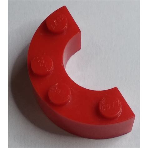 LEGO Red Brick 4 X 2 Round Half Circle Without Stud Notches Brick Owl