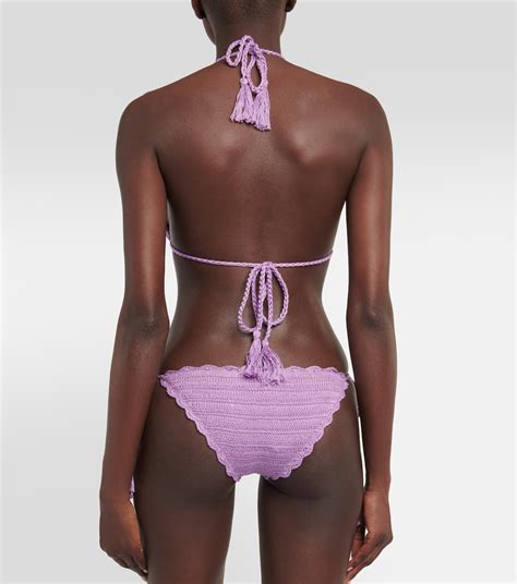 Crochet Bikini Bottoms In Purple Anna Kosturova Mytheresa