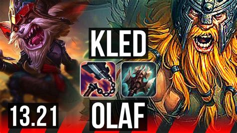 KLED Vs OLAF TOP 5 6M Mastery 6 Solo Kills 1000 Games Legendary