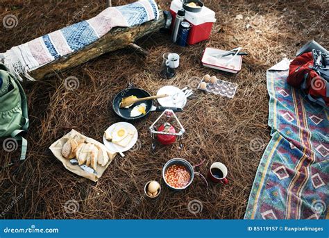 Hiking Camping Food Outdoors Concept Stock Image Image Of Travel