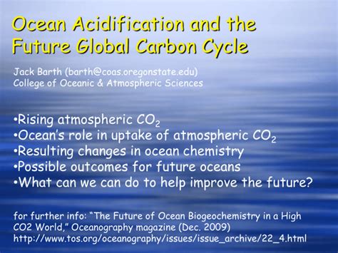 Ocean Acidification and the Future Global Carbon Cycle