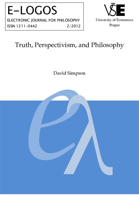 (PDF) Truth, Perspectivism and Philosophy | David Simpson - Academia.edu