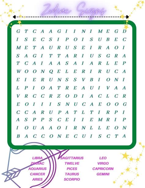 Zodiac Word Search Wordmint Signs Of The Zodiac Word Search Word