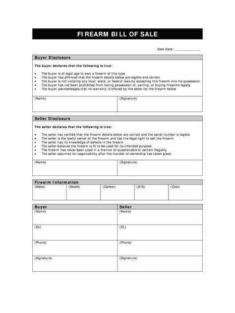 Firearm Bill Of Sale Florida Fill Out Sign Online Dochub