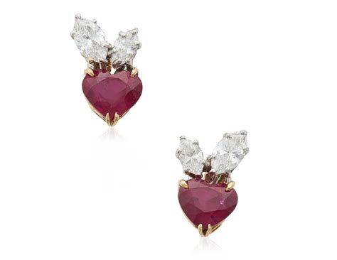 HARRY WINSTON RUBY AND DIAMOND EARRINGS WITH AGL REPORT, | Christie’s