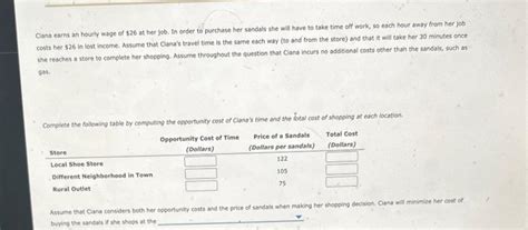 Solved 2 Determining Opportunity Cost Suppose That Ciana Is