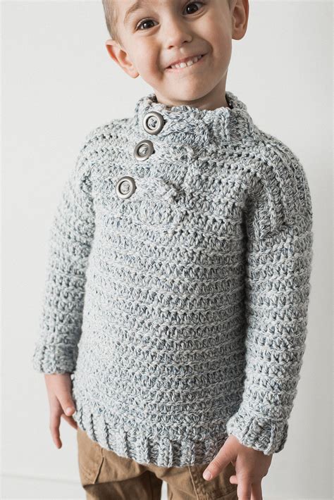 Pdf Crochet Pattern For Toddler Boy Crochet Sweater Pullover Etsy