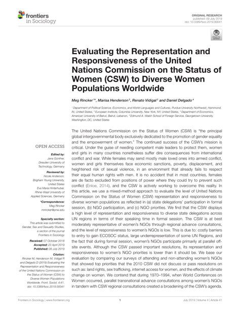 Pdf Evaluating The Representation And Responsiveness Of The United