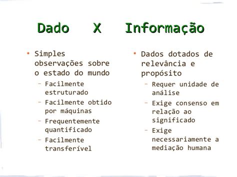 Dados x Informação Qual a diferença