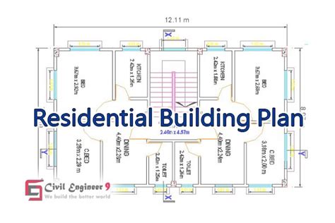 Full Residential Building Plan | Free Download DWG File