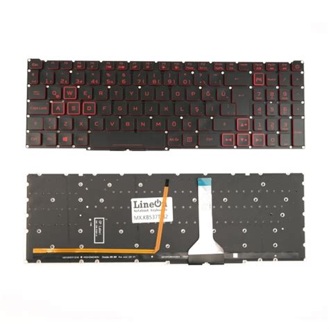 Acer Nitro 5 AN515 58 AN517 51 Notebook Klavye V 2 Kırmızı Işıklı