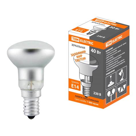 Лампа накаливания TDM Electric Е14 40W зеркальная SQ0332-0026 ⚡ ...