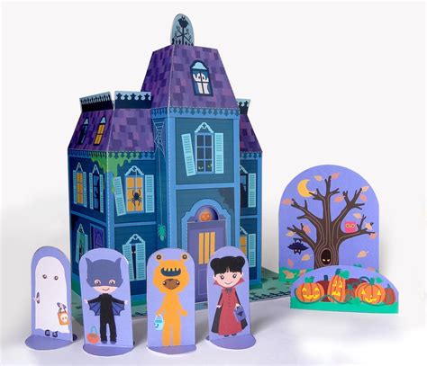 Printable Haunted House Paper Toy, Halloween Decor Indoor, Halloween ...