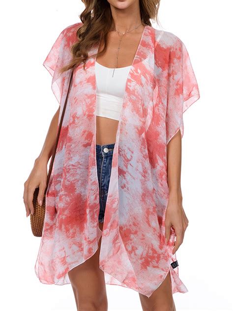 LilyLLL Womens Summer Beach Bikini Swimsuit Cover Up Chiffon Sheer