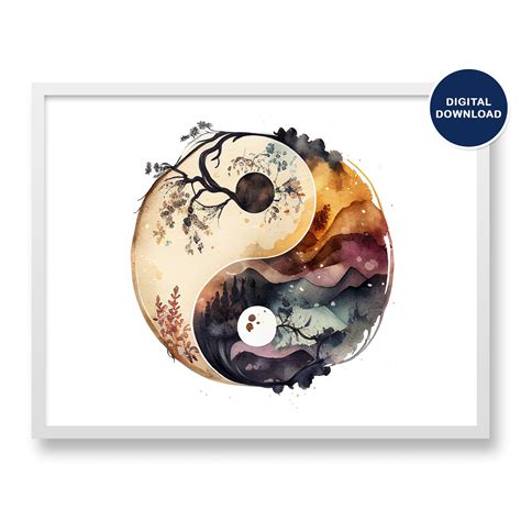 Yin Yang Zen Decor Ying Yang Wall Art Boho Wall Art Yin Yang