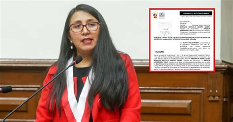 Ruth Luque Presenta Denuncia Penal Contra Ministro De Educaci N Y De La