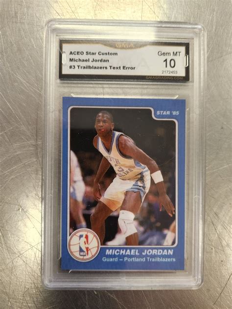 Star Michael Jordan Error Rookie Basketball Card Graded Gem Mint