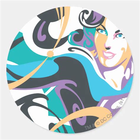 Supergirl Color Splash Swirls 1 Classic Round Sticker Zazzle