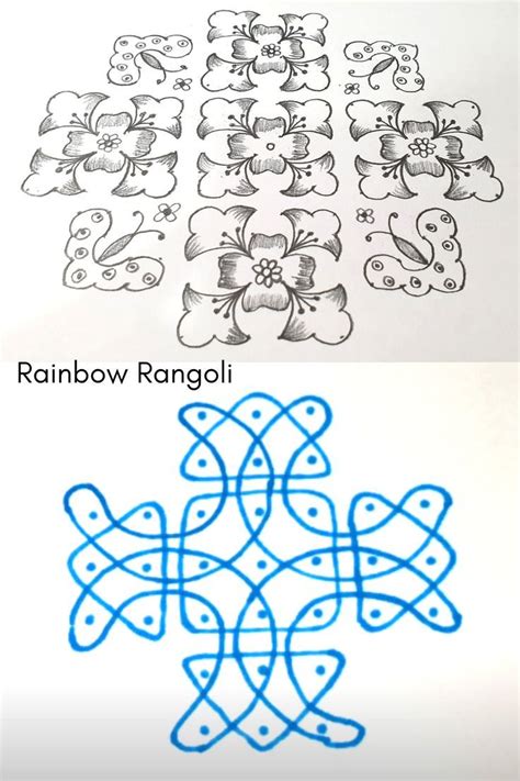 2 new rangoli designs| Art with dots | Simple flower design, New ...