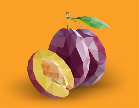 Low-poly Vector Fruits (Free Download! :) on Behance