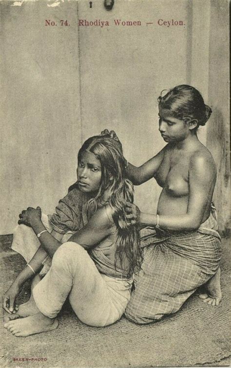 Ceylon Beautiful Native Nude Rodiya Women Long Hair S Postcard