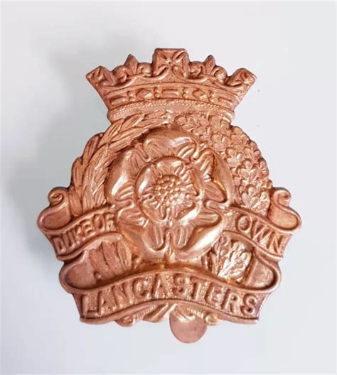 Vintage The Duke Of Lancasters Own Metal Army Regimental Cap Badge