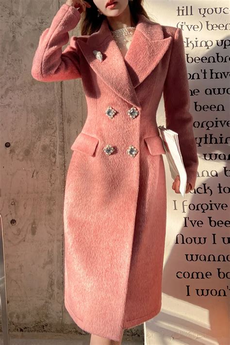 Dabuwawa Notched Double Sided Woolen Long Coat Women New Arrival