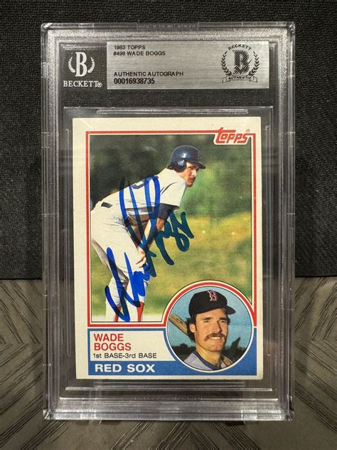 Topps Wade Boggs Rookie Rc Hof Signed Auto Red Sox Beckett