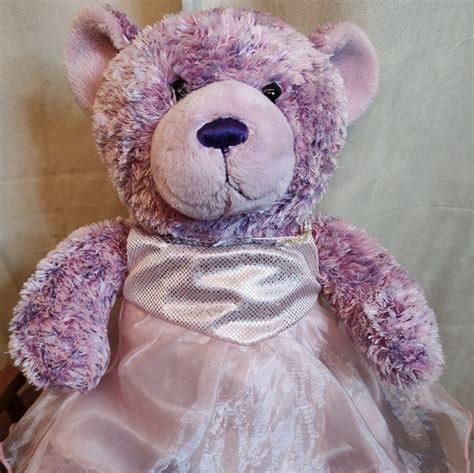 Build A Bear Toys Build A Bear Purple Lavender Bear Plush Stuffed