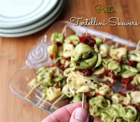 Easy Pesto Tortellini Skewers Recipe Easy Appetizers Pesto