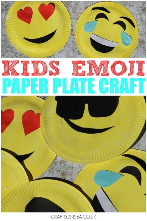 Paper Plate Emoji Craft For Kids Paper Plate Crafts Emoji Craft