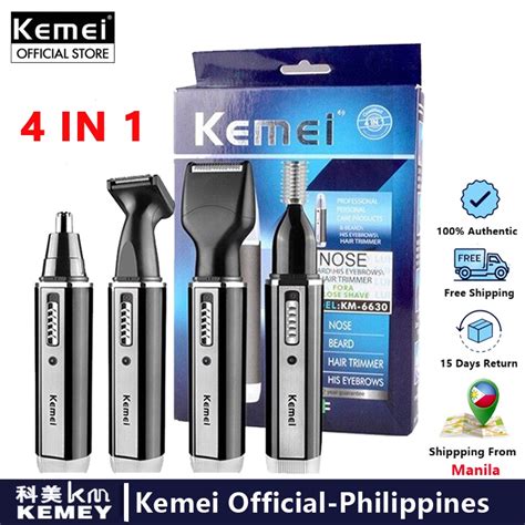 Kemei 4 In 1 Nose Hair Beard Eyebrow Rechargeable Electric Trimmer Ear