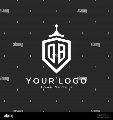 Ob Monogram Logo Initial With Shield Guard Shape Design Ideas Stock