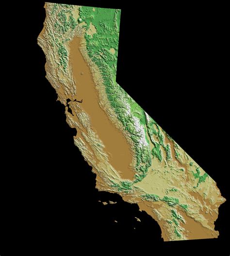 Elevation Map Of California