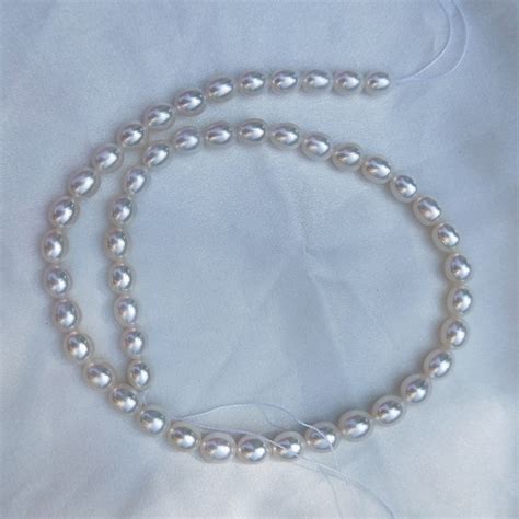 Cultured Freshwater Pearl Necklace Wholesale 6mm Rice Shape 16 Inch For