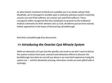 Ovarian Cyst Miracle Scam Ppt