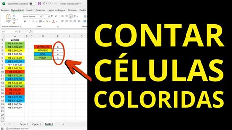 Contar C Lulas Coloridas No Excel Op Es Diferentes Youtube