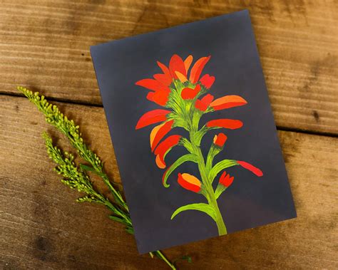 Original Indian Paintbrush Wildflower Painting