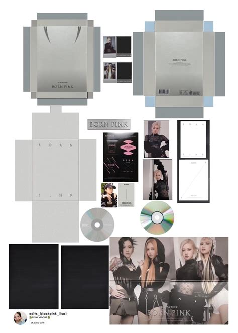 Born pink Blackpink mini album Planillas para imprimir Diseño de