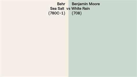 Behr Sea Salt 780C 1 Vs Benjamin Moore White Rain 708 Side By Side