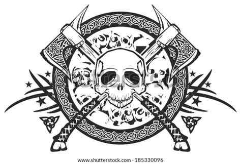 Vector De Stock Libre De Regalías Sobre Skull Axe Dead War185330096