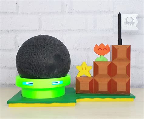 Suporte Tema Cen Rio Super Mario Para Alexa Echo Dot Elo