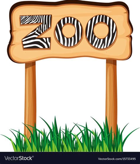 Wooden Sign With Word Zoo Vector Image On Vectorstock In 2024