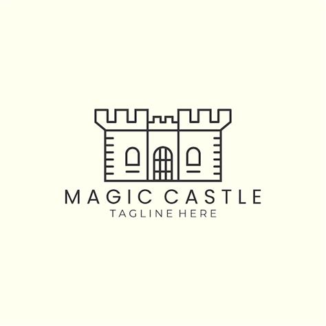 Premium Vector Magic Castle With Line Style Logo Icon Template Design