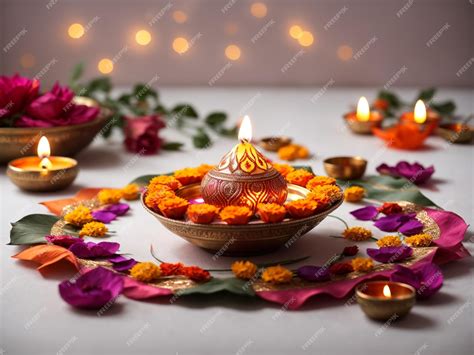 Premium AI Image | a deepavali celebration with beautiful traditional ...