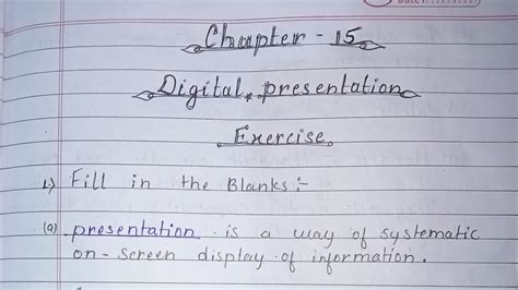 Class 9 Chapter 15 Digital Presentation Question Answer Mica Educo