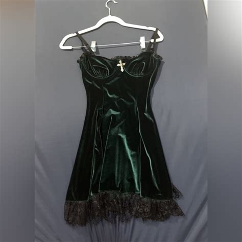 Dolls Kill Dresses Dolls Kill Gothic Green Velvet Dressxs Poshmark