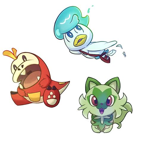 Drew the new Gen 9 starters! : r/pokemon