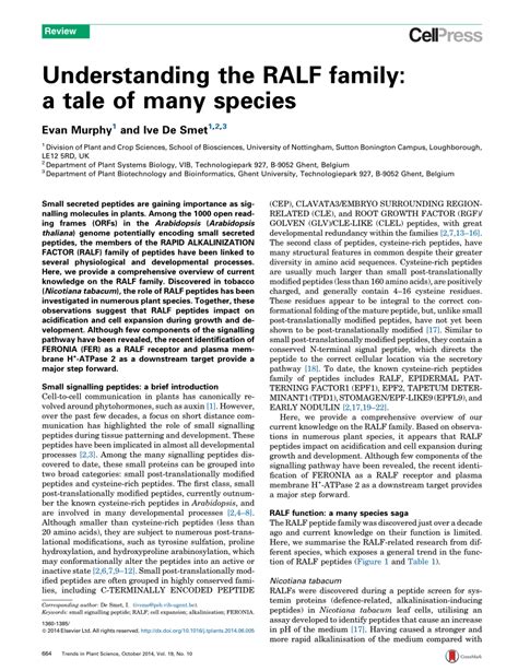 (PDF) Understanding the RALF family: A tale of many species