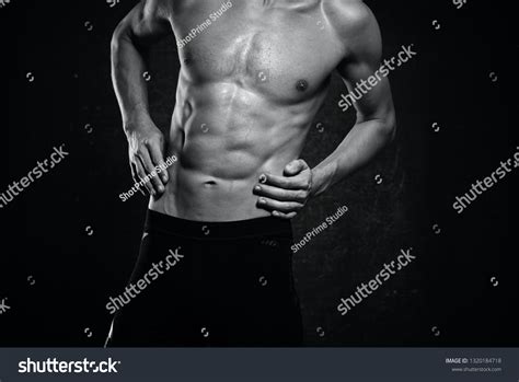 Strong Man Muscular Naked Body Black Stock Photo 1320184718 Shutterstock